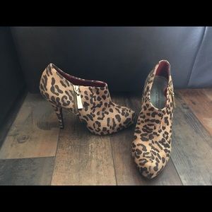 Leopard print booties